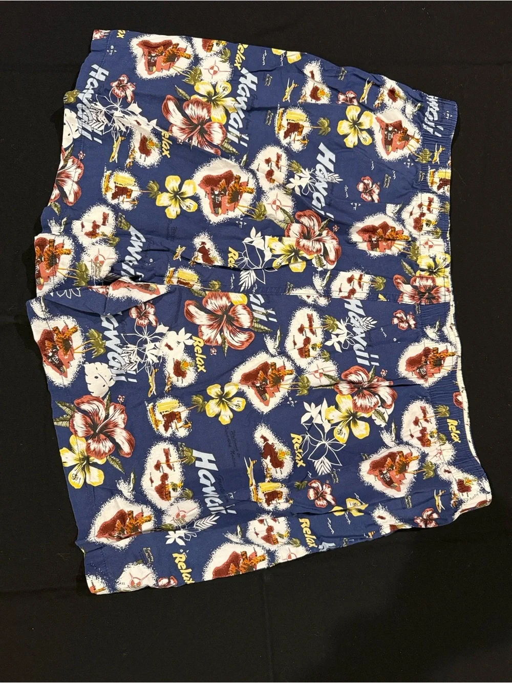 Tommy Bahama Navy Floral Boxers with Yellow & Red Accents